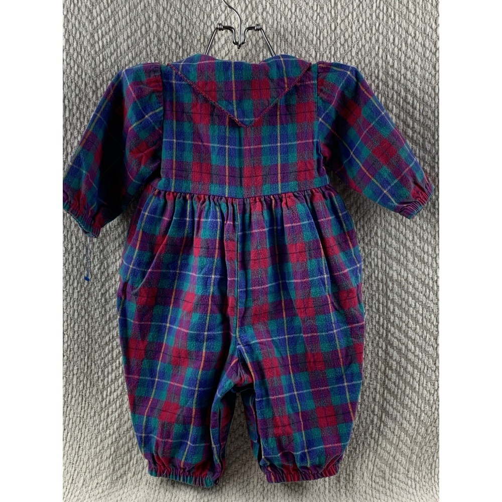 Vintage OshKosh Baby B'gosh Bubble Romper‎ 3-6 Mos Multi Color Block Plaid USA - Picture 14 of 16